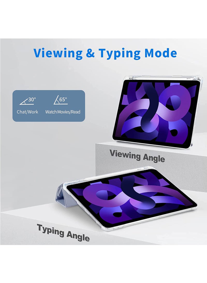 روك بو - جراب لجهاز iPad (A16) مقاس 11 بوصة من الجيل 2025/جراب لجهاز iPad 10 مقاس 11 بوصة من الجيل العاشر 2022 جراب لجهاز iPad 10 مقاس 11 بوصة من الجيل العاشر مع حامل رفيع وغطاء خلفي شفاف ناعم مع حامل قلم رصاص وغطاء ذكي لجهاز iPad مقاس 11 بوصة من الجيل العاشر 2022/10.9 بوصة من الجيل العاشر 2022 - Image 1