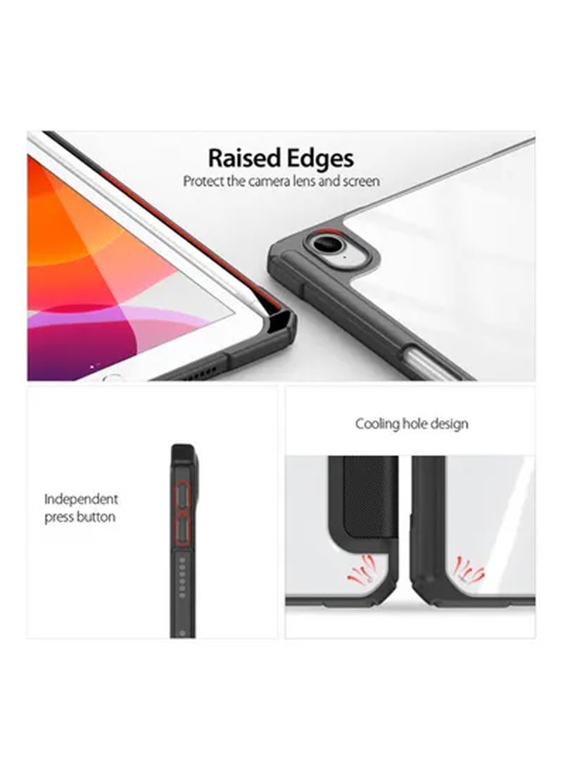 Rock Pow - Hybrid Slim Case for iPad Mini 7 (A17 Pro) 2024 / iPad Mini 6 2021, [Built-in Pencil Holder] Shockproof Cover Clear Transparent Back Shell for iPad Mini 7th/6th Generation 8.3" - Image 1