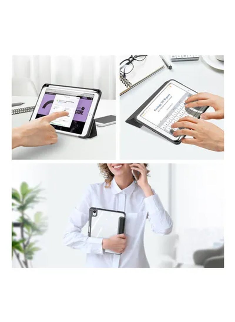 Rock Pow - Hybrid Slim Case for iPad Mini 7 (A17 Pro) 2024 / iPad Mini 6 2021, [Built-in Pencil Holder] Shockproof Cover Clear Transparent Back Shell for iPad Mini 7th/6th Generation 8.3" - Image 1