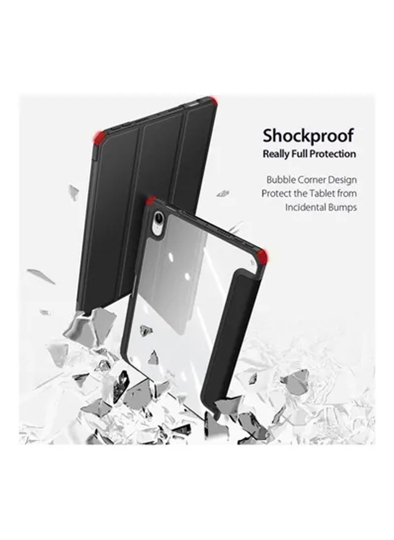 Rock Pow - Hybrid Slim Case for iPad Mini 7 (A17 Pro) 2024 / iPad Mini 6 2021, [Built-in Pencil Holder] Shockproof Cover Clear Transparent Back Shell for iPad Mini 7th/6th Generation 8.3" - Image 1