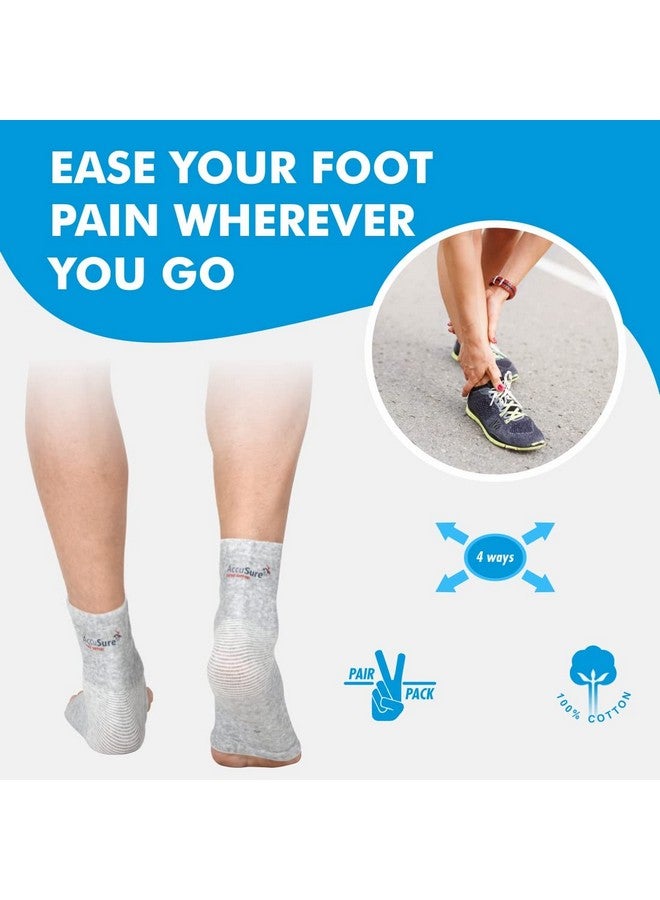 AccuSure Pair Of Bamboo Yarn 4 Way Stretchable Bi-Layered Construction Ankle Compression Support Joint Pain Relief, Sprains, Tendonitis Reduce, For Men & Women (XL) - Image 4