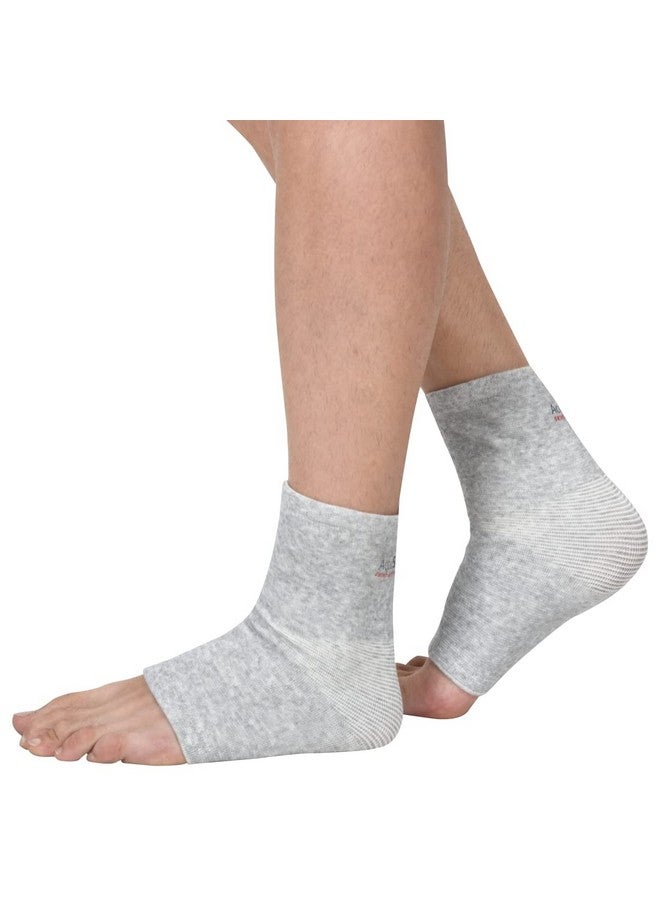 AccuSure Pair Of Bamboo Yarn 4 Way Stretchable Bi-Layered Construction Ankle Compression Support Joint Pain Relief, Sprains, Tendonitis Reduce, For Men & Women (XL) - Image 1