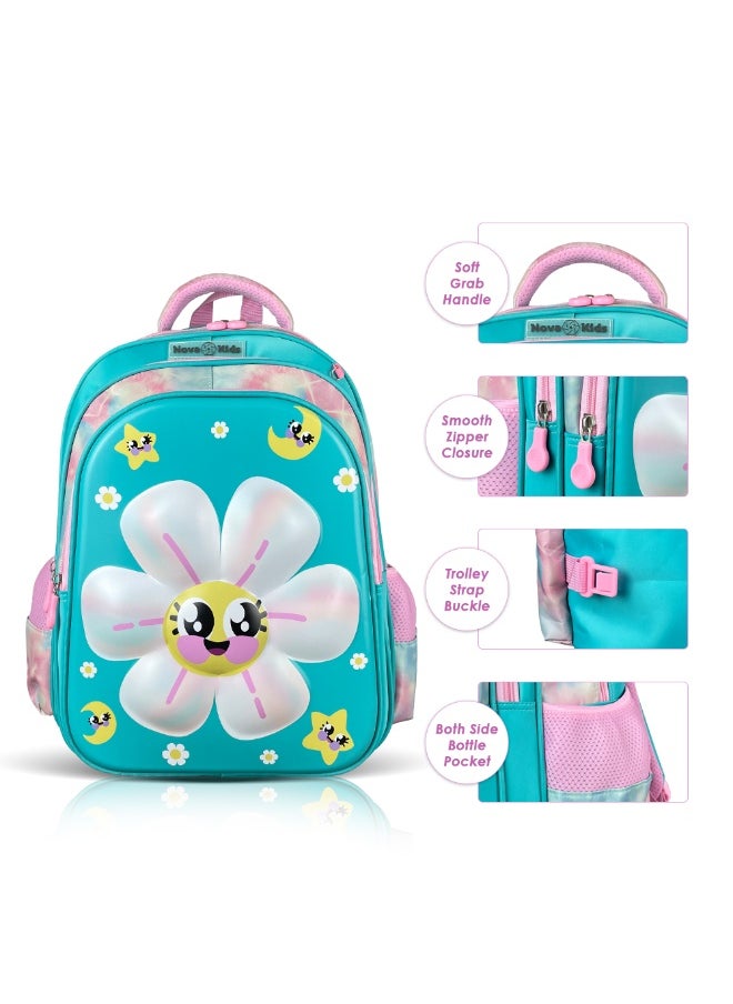 Nova kids Nova Kids 3D School Bag w/ Trolley - Daisy Green, 16.5"  - Image 5