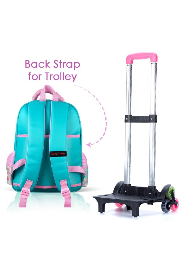 Nova kids Nova Kids 3D School Bag w/ Trolley - Daisy Green, 16.5"  - Image 2