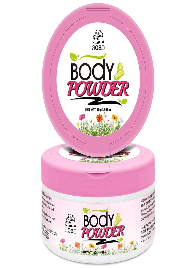 AOAO Women's Body Powder for Sweat, Help Reduce Post-Shower Dampness, Talc-Free Body Powder with Puff, Chamomile & Aloe for Soothing, Sweat Absorbs & Anti-Chafing for Sensitive Skin Daily Care, 140g/5oz - Image 1