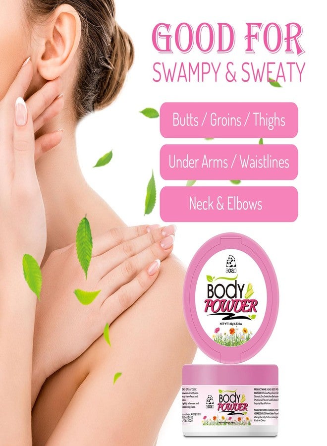 AOAO Women's Body Powder for Sweat, Help Reduce Post-Shower Dampness, Talc-Free Body Powder with Puff, Chamomile & Aloe for Soothing, Sweat Absorbs & Anti-Chafing for Sensitive Skin Daily Care, 140g/5oz - Image 2