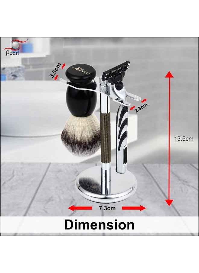 PEARL - Pearl Combo of Shaving Razor and Brush Holder Stand (Gold Black) - Image 1