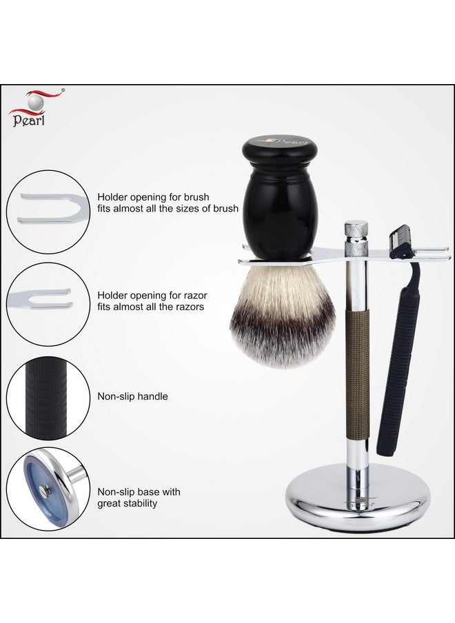 PEARL - Pearl Combo of Shaving Razor and Brush Holder Stand (Gold Black) - Image 1