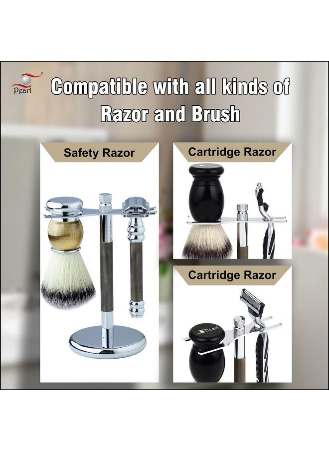 PEARL - Pearl Combo of Shaving Razor and Brush Holder Stand (Gold Black) - Image 1