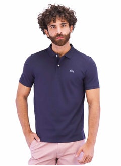 GIORDANO Men's Embroidery Solid Polo - Navy Blue  - Image 1
