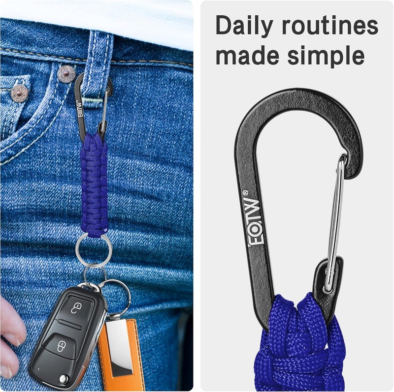 EOTW Paracord Keychain for Men Women Paracord Carabiner Backpack Keychain with Aluminum Clip for Camping Hiking Outdoor Gear - Image 3