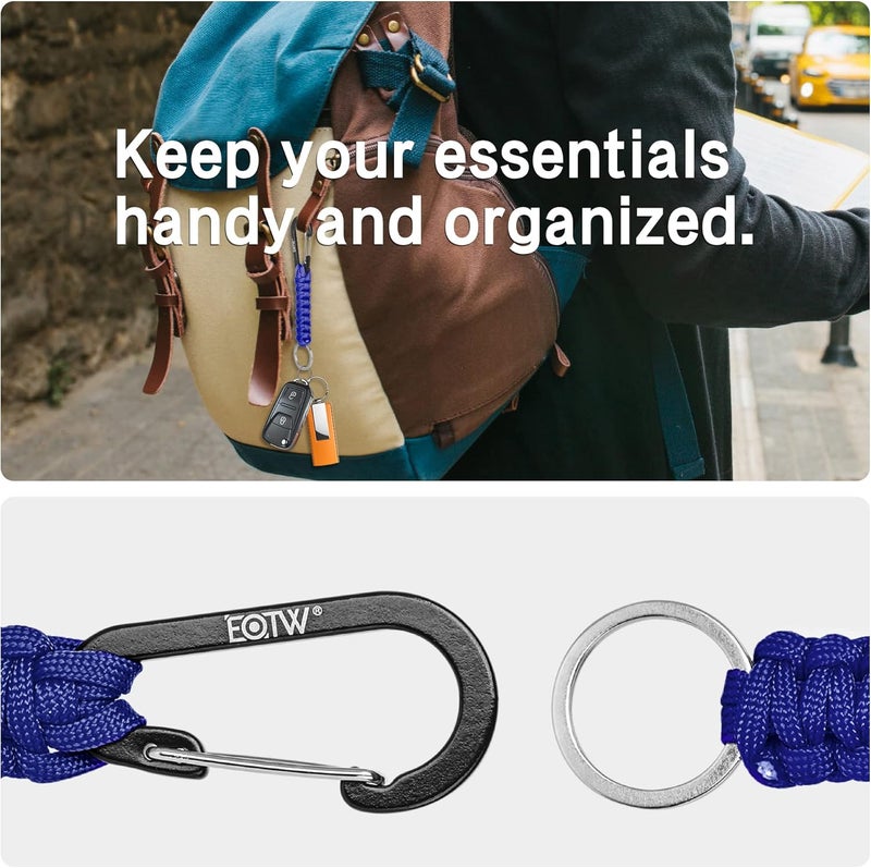 EOTW Paracord Keychain for Men Women Paracord Carabiner Backpack Keychain with Aluminum Clip for Camping Hiking Outdoor Gear - Image 4