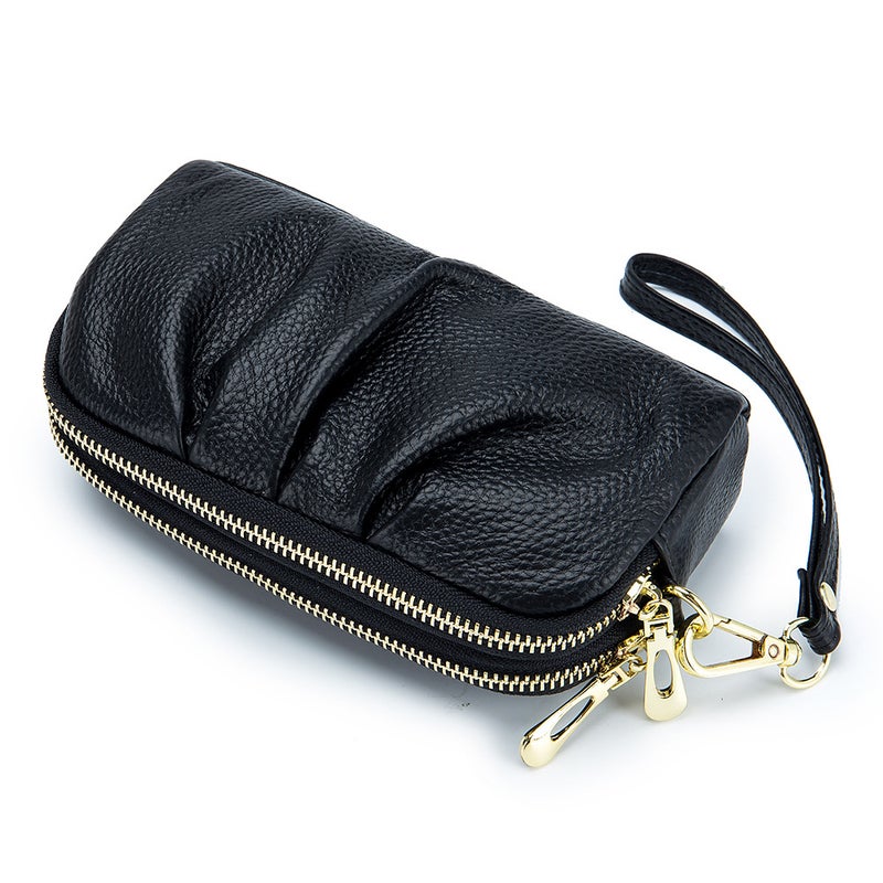 First-Layer Cowhide Clutch Double-Layer Genuine Leather Women'S Large-Capacity Elegant Mother'S Hand Collar Bag Women'S Wallet Mobile Phone Bag - Image 5