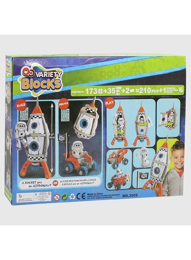 Variety Blocks Variety Blocks Building Set - 3 in 1 Galactic Mission 210Pcs  - Image 3