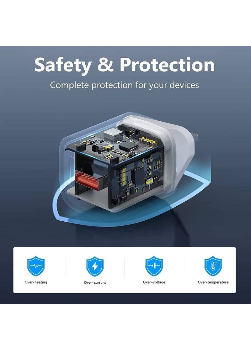 مي وان مهايئ شاحن USB A PD شواحن سريع الشحن على الحائط متوافق مع أجهزة Android / IOS 13 / Mini / 12/13 Pro / Pro Max / SE / ، GalaxyS21 / S20 / Note 10 ، تابلت - Image 2