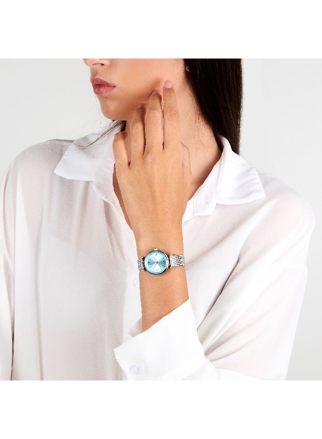 B&G Women's Blue Round Analog Dial with Silver Stainless Steel Band Watch - 28mm - R3853302514 - Image 5
