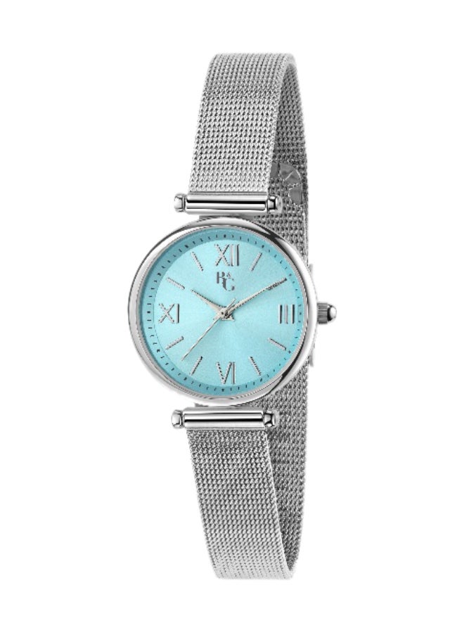 B&G Women's Blue Round Analog Dial with Silver Stainless Steel Band Watch - 28mm - R3853302514 - Image 1