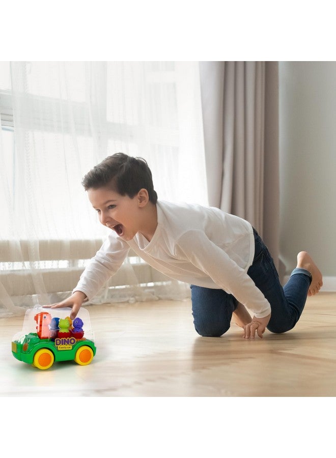 ArtCreativity Light Up Dinosaur Car - Bump And Go Toy Car With Moving Gears, Music, Flashing Led'S, And Engine Sounds - Toy Car For Toddlers 3 And Up - Autism Sensory Gifts For Boys 5 6 - Image 2
