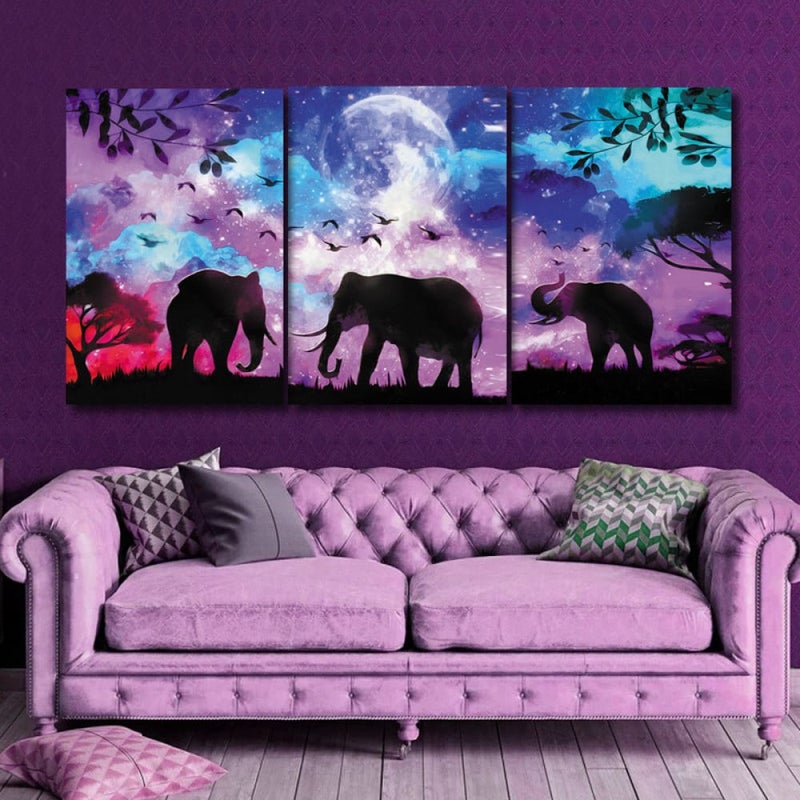 ماركتنا ثلاث لوحات قماشية فخمة بتصميم مودرن مع برواز مجوف مقاس (150×70) ثلاث قطع - Image 1