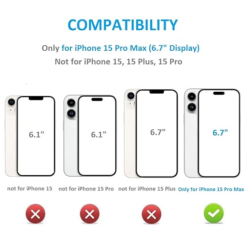 OT ONETOP ONETOP Compatible with iPhone 15 Pro Max Wallet Case with Card Holder, PU Leather Kickstand Card Slots Case, Double Magnetic Clasp and Durable Shockproof Cover 6.7 Inch (Black) - Image 2