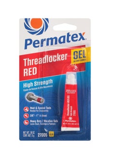 Permatex Permatex 27005 High Strength Threadlocker Red Gel Squeeze, 5 g 