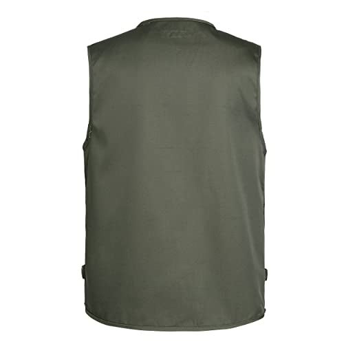 LISUHEPEAL Men's Fishing Vest Summer Outdoor Work Safari Travel Photo Vests with Multi Pockets (L,S18-Army Green) - Image 2