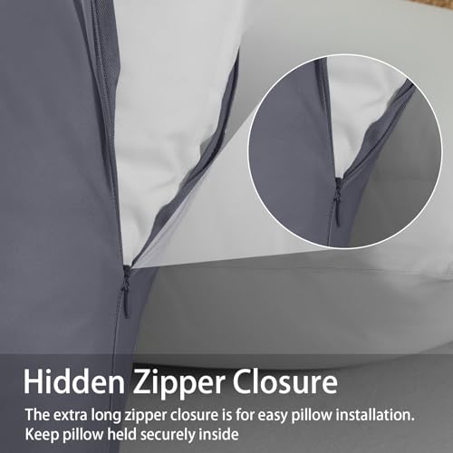 WhatsBedding Body Pillow Cover Cooling Fabric, Long Pillowcase Breathable & Skin-Friendly, Zipper Closure - Charcoal Grey (20x54 inch) - Image 5