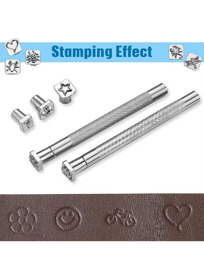 Leather Craft Stamping Tools Include Alphabet, Number and Pattern Leather Craft Stamps,Leather Punch Tools - Image 5