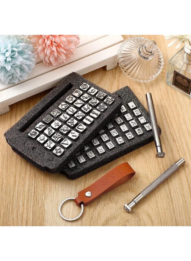 Leather Craft Stamping Tools Include Alphabet, Number and Pattern Leather Craft Stamps,Leather Punch Tools - Image 4
