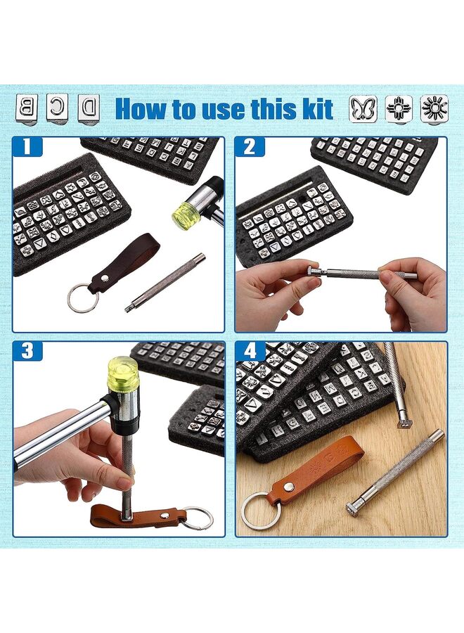 Leather Craft Stamping Tools Include Alphabet, Number and Pattern Leather Craft Stamps,Leather Punch Tools - Image 2
