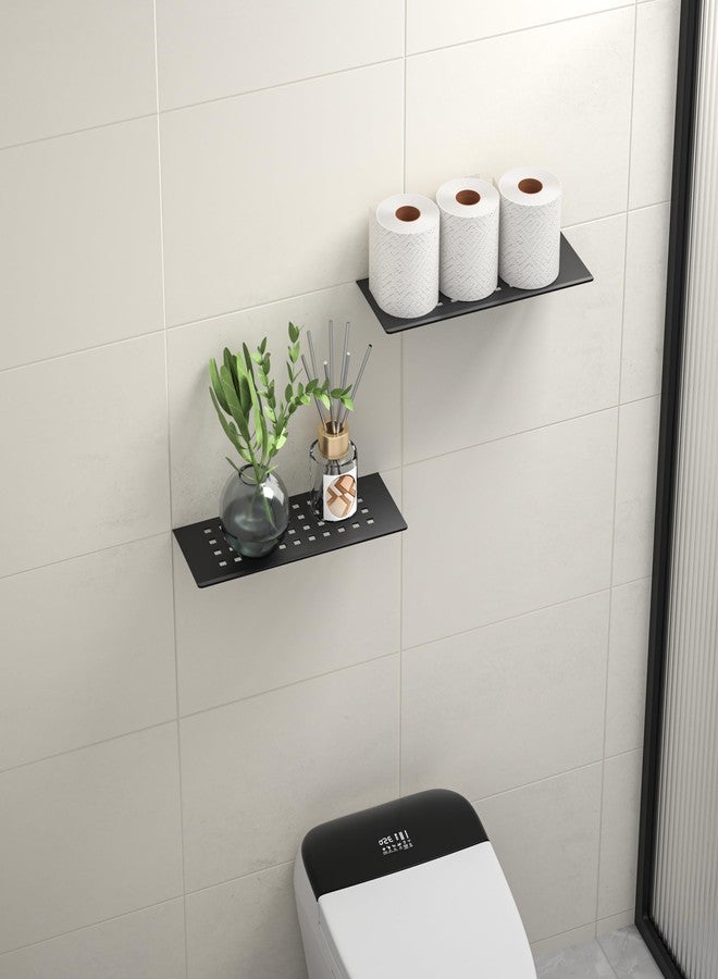 Bernkot Floating Shower Shelf, 10" Matte Black 304 Stainless Steel Recessed Wall Shelf for Lavatory, Rectangular Designed Heavy Duty Bathroom Shelf for Tiled Wall Remodel and Renovation - Image 3