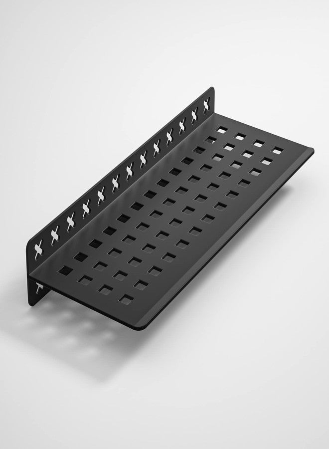 Bernkot Floating Shower Shelf, 10" Matte Black 304 Stainless Steel Recessed Wall Shelf for Lavatory, Rectangular Designed Heavy Duty Bathroom Shelf for Tiled Wall Remodel and Renovation - Image 1