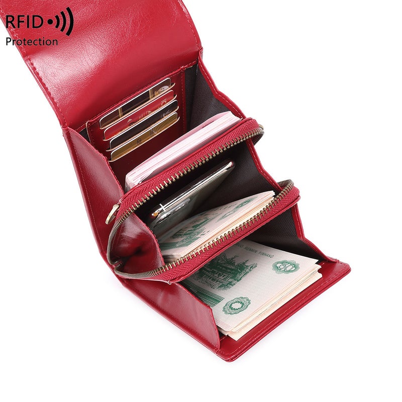 Rfid Anti-Magnetic Mobile Phone Bag Retro Oil Wax Leather Mobile Phone Bag Versatile Women'S Shoulder Crossbody Bag - Image 4