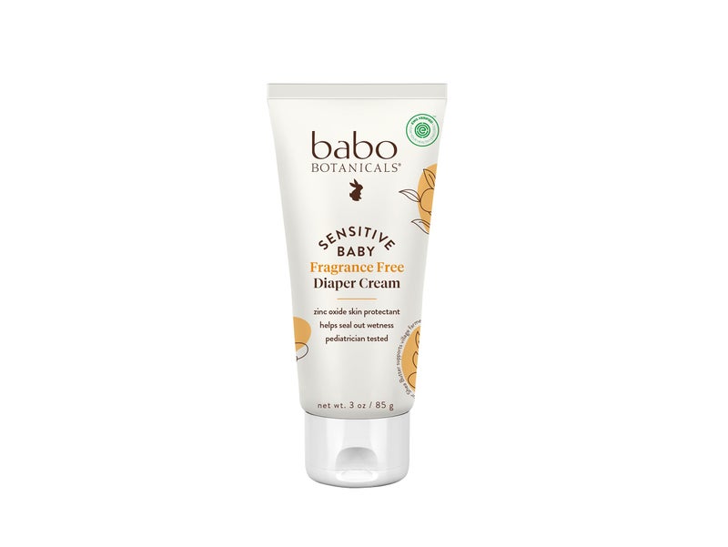 بابو بوتانيكالز Sensitive Baby Fragrance-Free Diaper Cream - 25% Natural Zinc Oxide - Calendula, Shea  Cocoa er - EWG Verified - Vegan- From birth on