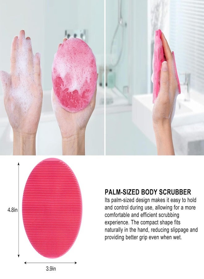 GONIPIMI Soft Silicone Body Cleansing Brush Shower Scrubber, Gentle Exfoliating and Massage for all Kinds of Skin (Pink)-GSD00 - Image 2