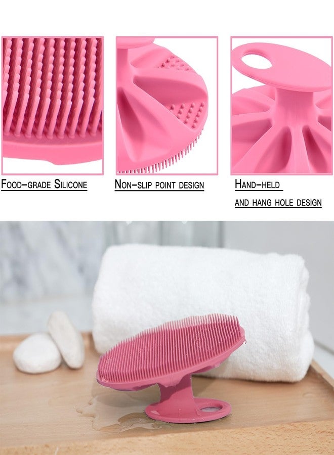 GONIPIMI Soft Silicone Body Cleansing Brush Shower Scrubber, Gentle Exfoliating and Massage for all Kinds of Skin (Pink)-GSD00 - Image 4