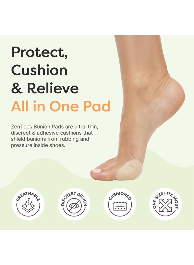 Zentoes Bunion Pads to Wear with Shoes – Waterproof Soft Bunion Cushion Protector, Breathable Adhesive Foot Pad for All Day Comfort & Support, 24 Count - Image 2