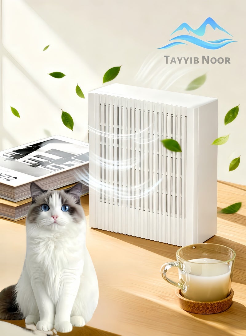 TAYYIB NOOR HEPA Air Purifier for Home & Bedroom, Powerful & Quiet Small Air Cleaner, Removes Smoke, Pet Dander, Odors, Allergens, PM2.5, Portable for Office, Kitchen, Car, Bathroom (15x13 cm) - Image 1