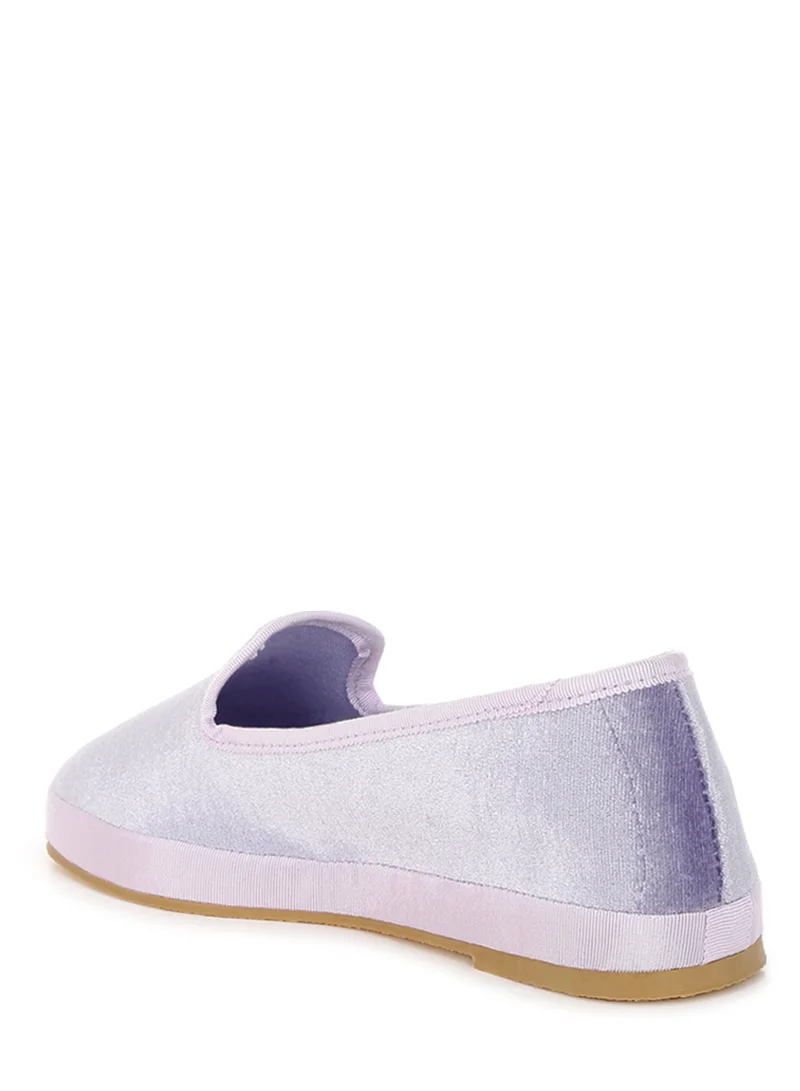 London Rag Velvet Round Toe Slip-On Loafers in Lilac