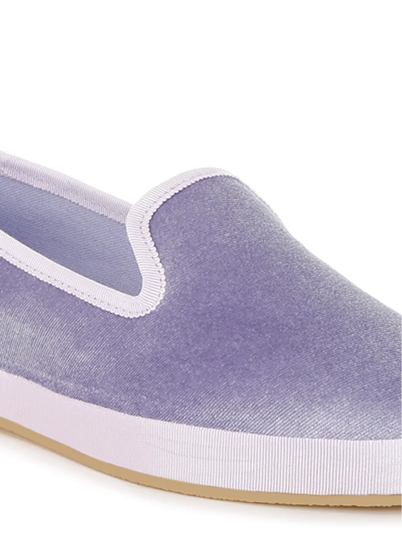 London Rag Velvet Round Toe Slip-On Loafers in Lilac