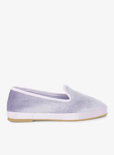 London Rag Velvet Round Toe Slip-On Loafers in Lilac