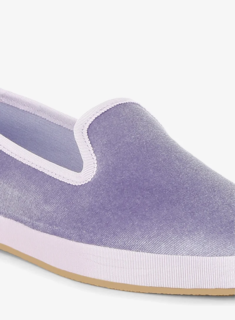 London Rag Velvet Round Toe Slip-On Loafers in Lilac