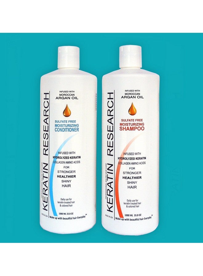 KERATIN RESEARCH Sulfate Free Shampoo & Conditioner 2X 1000Ml Bottles Value Set Infused With Moroccan Argan Oil By Keratin Research Post Treatment Shampoo - Image 3