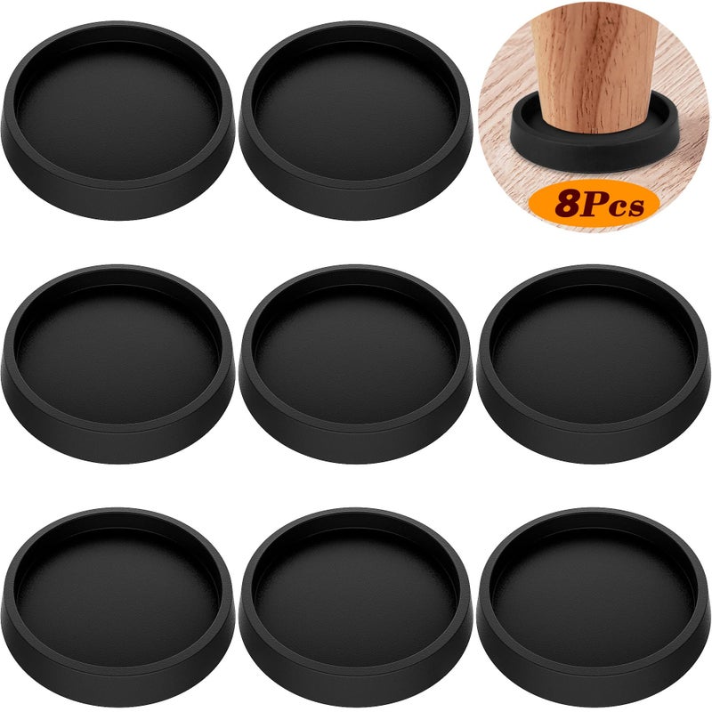 Furniture Leg Coasters 8Pcs Caster Cups 25Non Slip Rubber Pads Hardwood Floors Protectors for Sofa Bed Piano Chair Leg Anti Slide Floor Protector