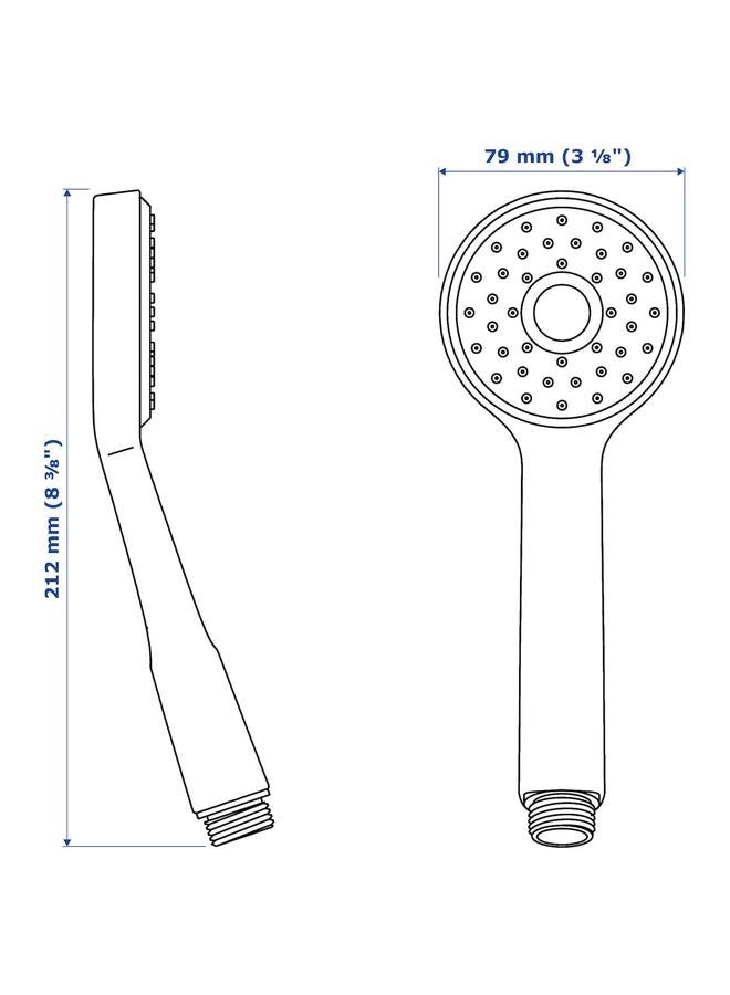 زبون دش يدوي برش واحد، مطلي بالكروم - Image 4