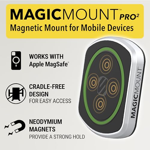 Scosche MP2WDHD MagicMount Pro2 Heavy Duty ExtraStrong Suction Cup Cell Phone Mount WindshieldDashboard Magnetic Phone Holder with AntiShake Stabilizer for iPhone Android Tablet Car Truck - Image 3