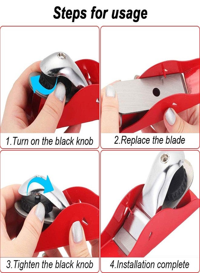 Abnaok Mini Hand Planer 3-1/2 inch Red Adjustable, used for Wood Craft Processing, Carving and Trimming Projects, Carpenter DIY Model Making (Hand Planer Red) - Image 5