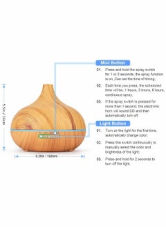 HomarKet Essential Oil Aroma Diffuser With Remote 400mlupgraded Aromatherapy Diffuser With 4 Timer And 7 Color Lights Cool Mist Humidifier With Auto Shut-off Function Diffuser For Home Bedroom Office  - Image 2