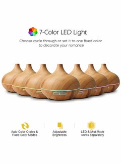 HomarKet Essential Oil Aroma Diffuser With Remote 400mlupgraded Aromatherapy Diffuser With 4 Timer And 7 Color Lights Cool Mist Humidifier With Auto Shut-off Function Diffuser For Home Bedroom Office  - Image 3