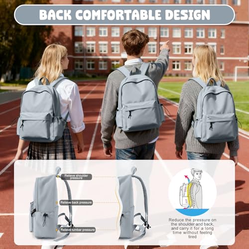 VECAVE School Backpack Blue Waterproof Bookbag Casual Lightweight Travel Rucksack Daypack Backpacks for Men Women College High School Bags backpack for Boys Girls Teens - Image 5